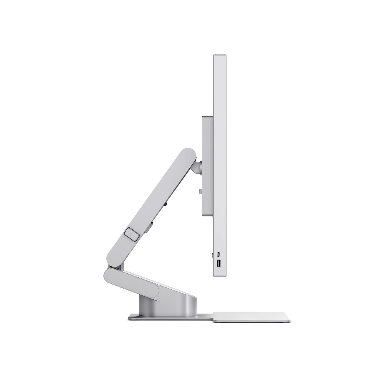 Monitor stand with adjustable arm on a white background