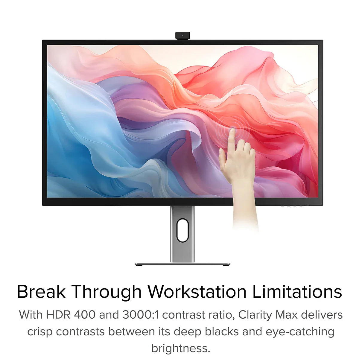 Clarity Max Touch 32" UHD 4K Monitor with USB-C Power Delivery, Webcam and Touch Screen + Dual 4K Universal Docking Station _ HDMI Edition