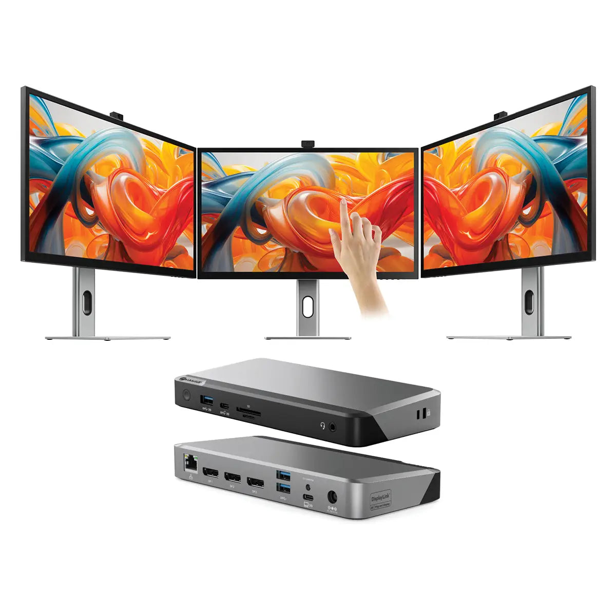 clarity-pro-touch-27-uhd-4k-monitor-with-65w-pd-webcam-and-touchscreen-pack-of-2-dx3-triple-4k-display-universal-docking-station-with-100w-power-delivery1