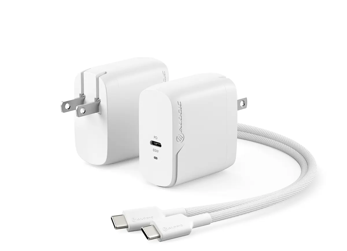 1 Port 65W Rapid Power GaN Charger - Includes 2m 100W USB-C Charging Cable ALOGIC USA