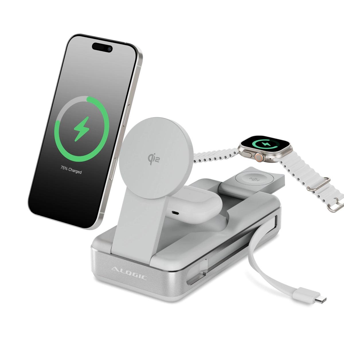 Roam 21,000mAh 6-in-1 Power Bank with Qi2 Fast Wireless and 100W USB-C Laptop Charging