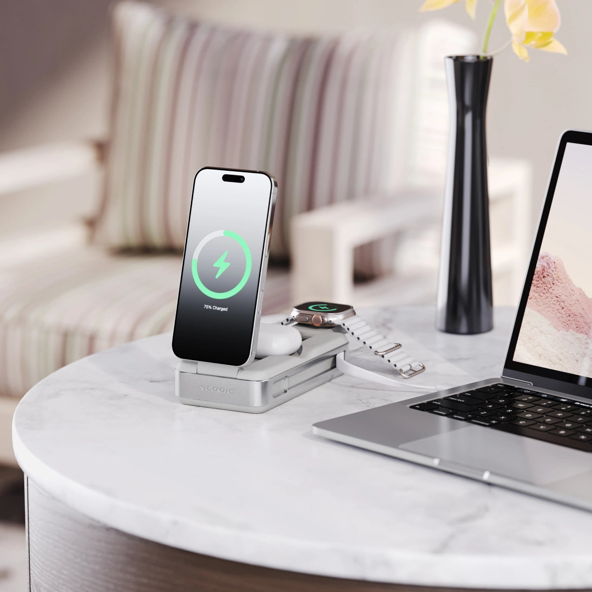 Roam 21,000mAh 6-in-1 Power Bank with Qi2 Fast Wireless and 100W USB-C Laptop Charging