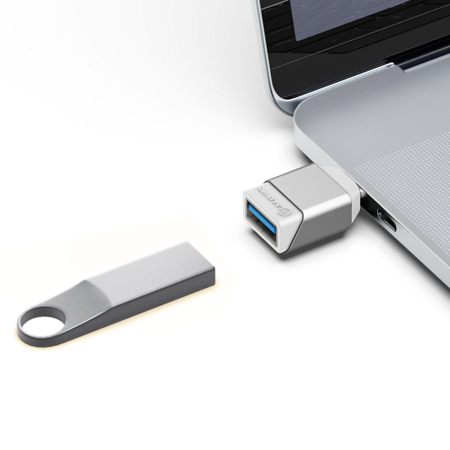 Ultra Mini USB-C to USB-A Adapter -Silver