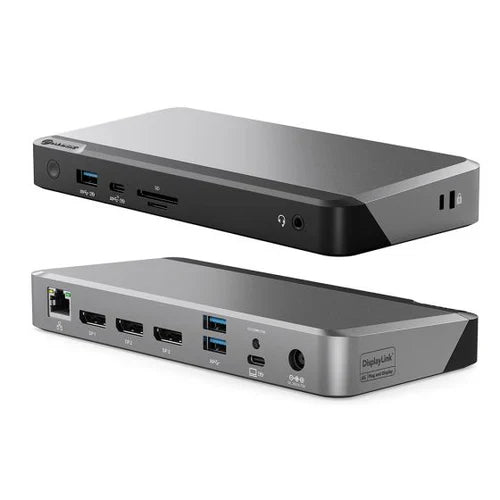 Clarity Max Pro 32" UHD 4K Monitor with USB-C Power Delivery and Webcam (Pack of 3) + DX3 Triple 4K Display Universal Docking Station _ with 100W Power Delivery