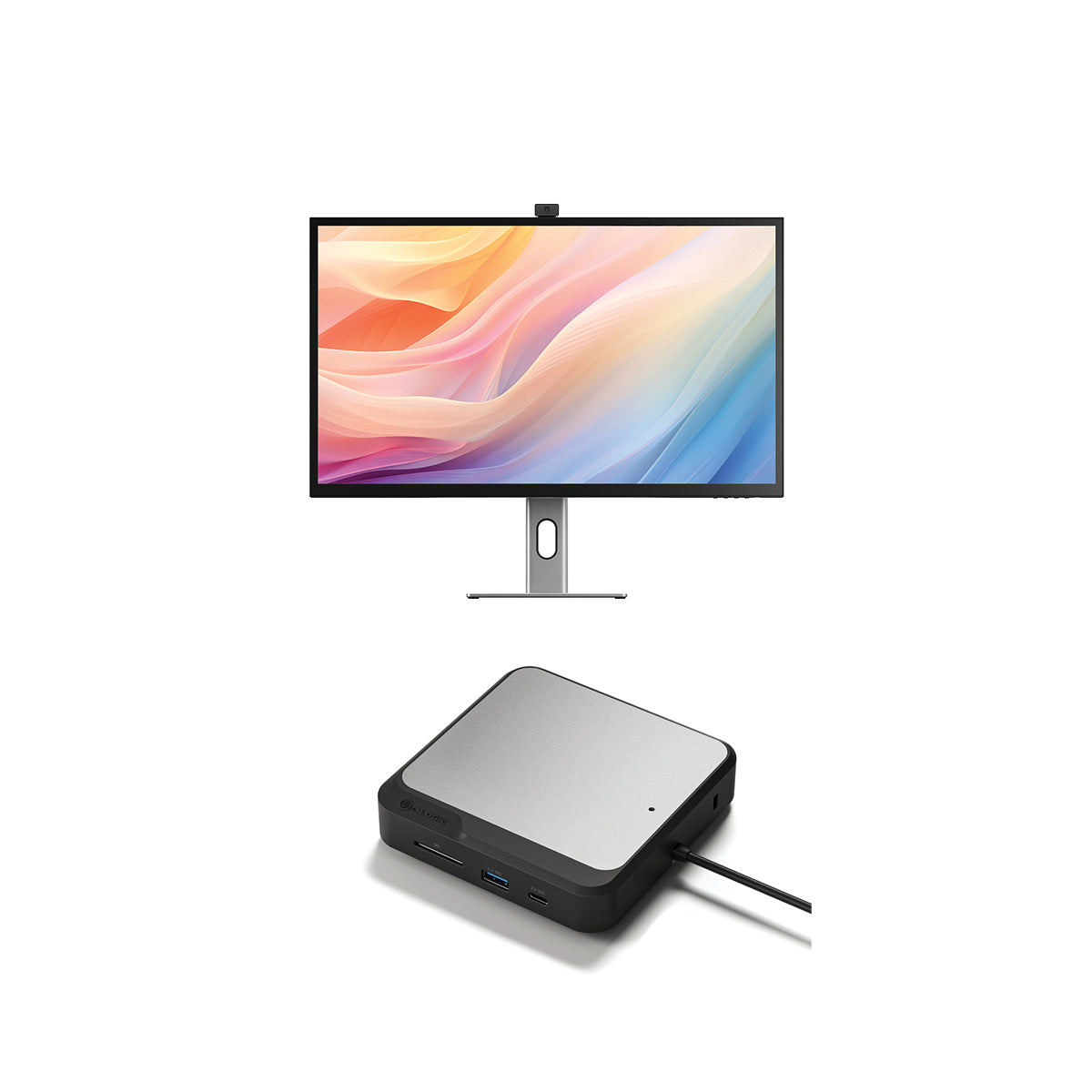 Clarity Max Pro 32" UHD 4K Monitor with USB-C Power Delivery and Webcam + Dual 4K Universal Docking Station _ HDMI Edition