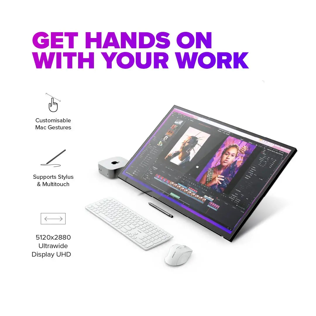 Clarity 27" 5K Touch Screen Monitor with 90W Power Delivery, 12MP Webcam and Fold Stand
