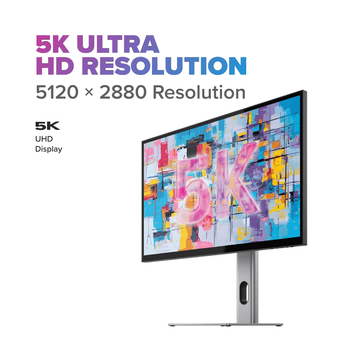 Clarity 5K 27” Monitor with 65W Laptop Charging USB-C Hub