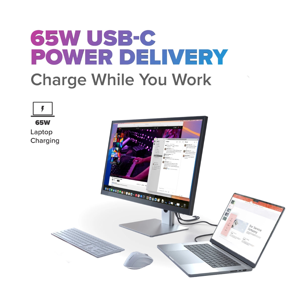 Clarity 5K 27” Monitor with 65W Laptop Charging USB-C Hub