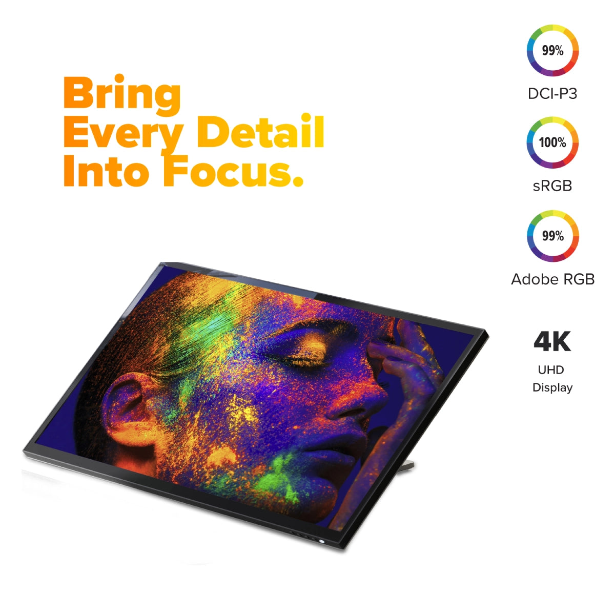 Clarity Fold Touch 27" 4K UHD Monitor with 65W Power Delivery, Webcam, Touchscreen & Fold Stand