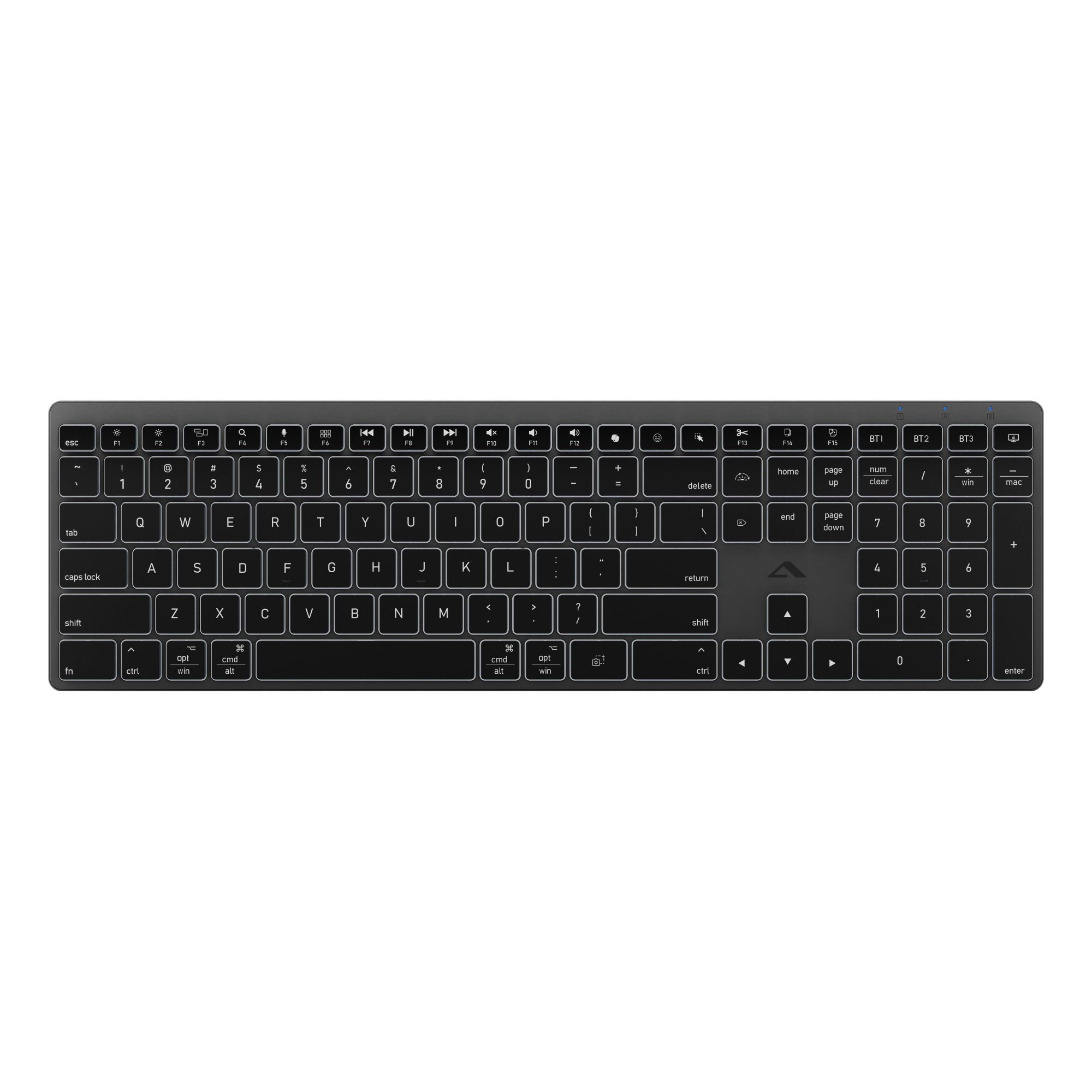 Hush Full Size USB-C Rechargeable Wireless Keyboard with Backlight
