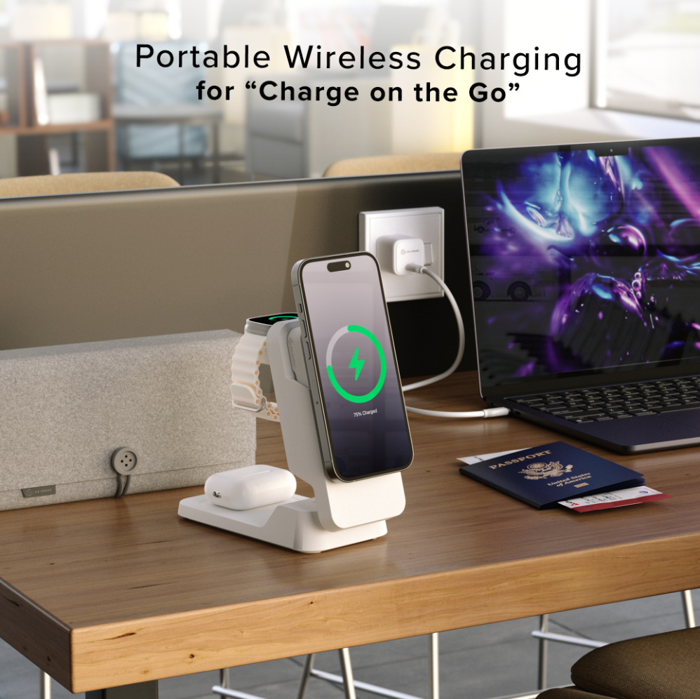 Matrix Ultimate 3-in-1 Wireless Charger with 5,000mAh MagSafe Power Bank