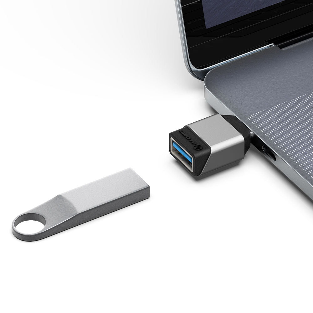 Ultra Mini USB-C to USB-A Adapter -Silver