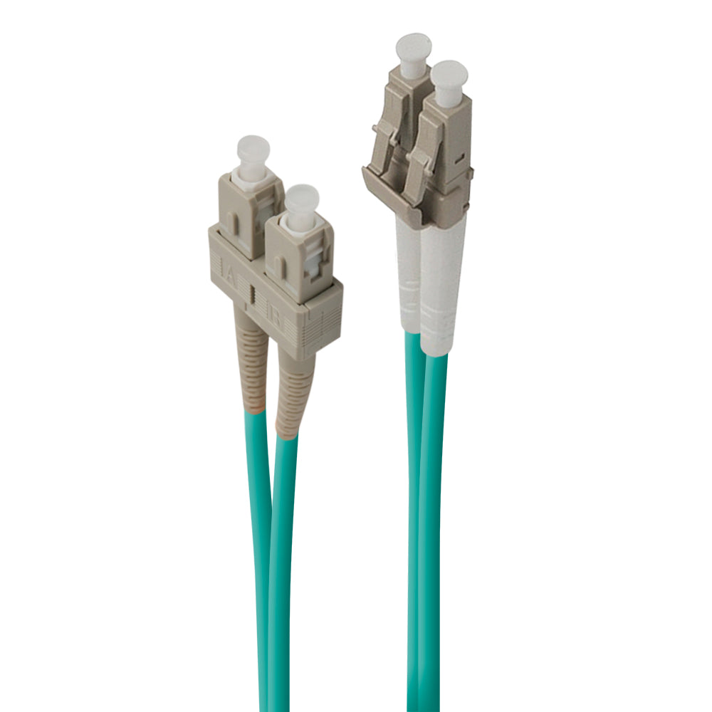 LC-SC 10G Multi Mode LSZH 50/125µm OM3 Aqua 3mm OD Duplex Fiber Cable
